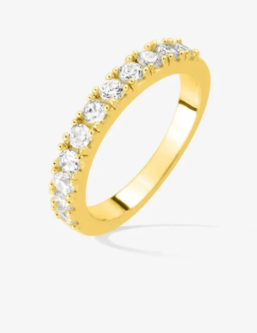 Bague plaqué or et oxydes de zirconium 2 mm SO OR