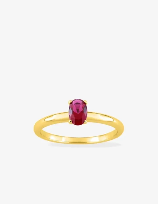 Bague plaqué or, oxyde de zirconium rouge SO OR