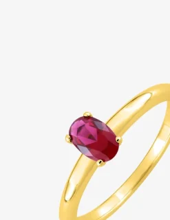 Bague plaqué or, oxyde de zirconium rouge SO OR