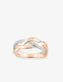 Bague plaquée or rose et oxydes de zirconium SO OR