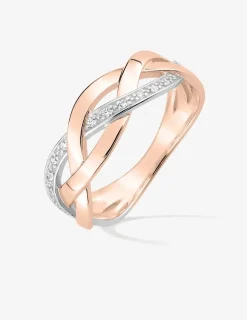 Bague plaquée or rose et oxydes de zirconium SO OR