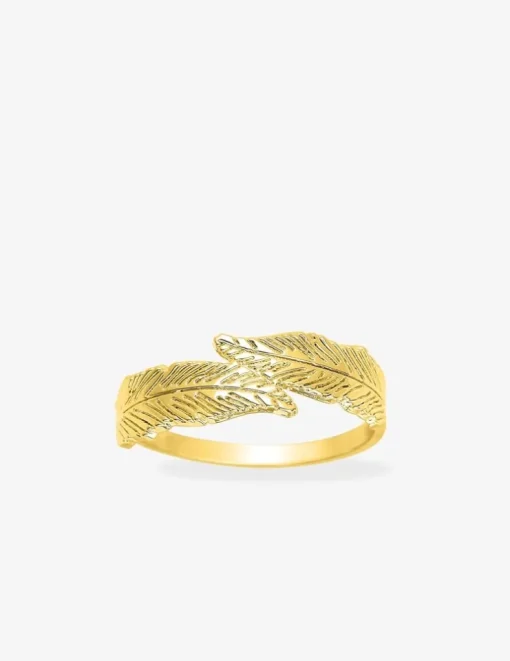 Bague plumes plaqué or SO OR