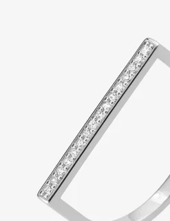 Bague rectangulaire argent 925‰ rhodié et oxydes de zirconium SO OR
