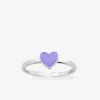 Bague réglable cœur mauve argent 925‰ rhodié SO OR