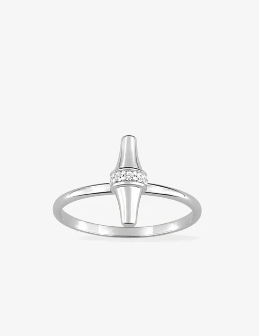 Bague royale en argent 925 ‰ rhodié et oxydes de zirconium SO OR