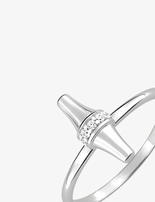 Bague royale en argent 925 ‰ rhodié et oxydes de zirconium SO OR