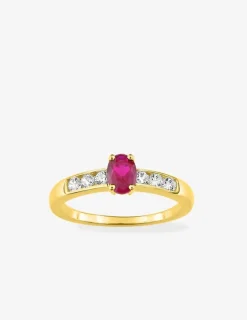 Bague rubis et oxydes de zirconium en or 750‰ SO OR