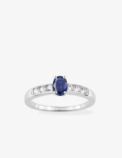 Bague saphir et oxydes de zirconium en or 750‰ SO OR