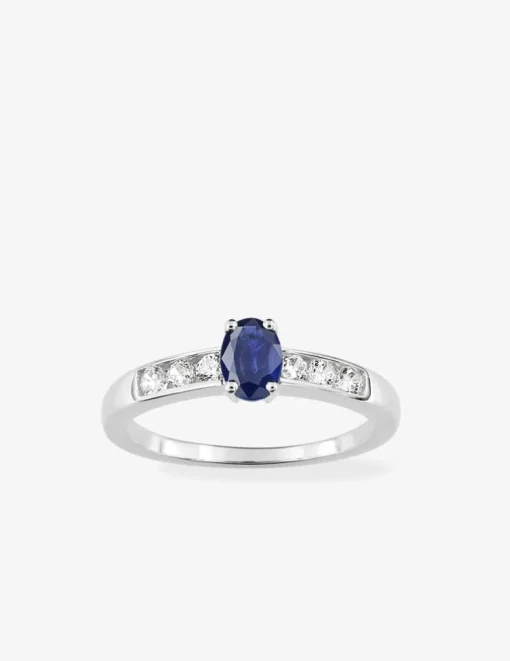 Bague saphir et oxydes de zirconium en or 750‰ SO OR