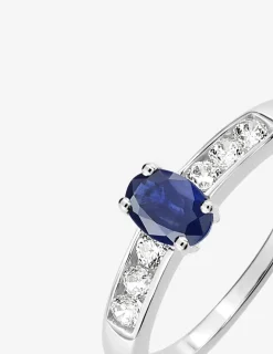 Bague saphir et oxydes de zirconium en or 750‰ SO OR
