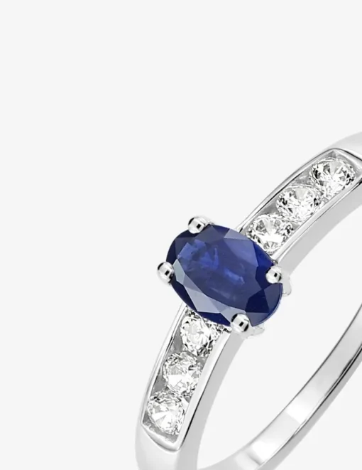 Bague saphir et oxydes de zirconium en or 750‰ SO OR