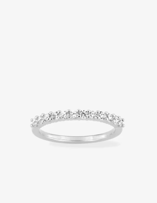 Bague serti griffes argent rhodié 925 ‰ et oxyde de zirconium 1,5 mm SO OR