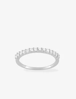 Bague serti griffes argent rhodié 925 ‰ et oxyde de zirconium 1 mm SO OR