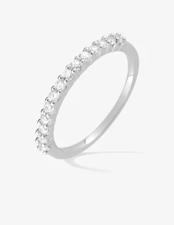 Bague serti griffes argent rhodié 925 ‰ et oxyde de zirconium 1 mm SO OR
