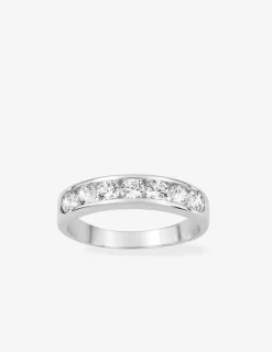 Bague serti rail argent rhodié 925 ‰ et oxyde de zirconium 3 mm SO OR