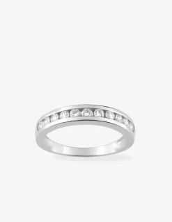 Bague serti rail argent rhodié 925 ‰ et oxyde de zirconium 2 mm SO OR