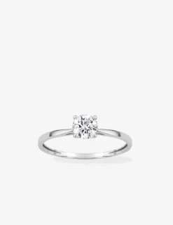 Bague solitaire 4 griffes or blanc 375 ‰ et oxyde de zirconium SO OR