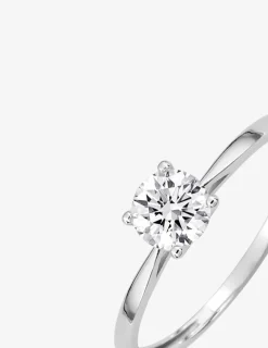 Bague solitaire 4 griffes or blanc 375 ‰ et oxyde de zirconium SO OR