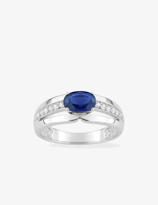 Bague solitaire argent 925‰ oxyde bleu serti griffes SO OR
