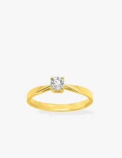Bague solitaire en or jaune 750 ‰ avec diamant 0,23 ct SO OR