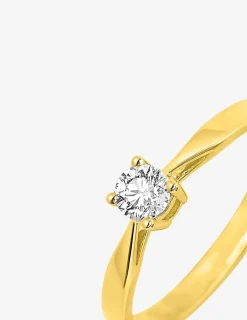 Bague solitaire en or jaune 750 ‰ avec diamant 0,23 ct SO OR