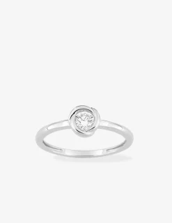 Bague solitaire or blanc 375 ‰ et diamants synthétiques 0,25 ct SO OR