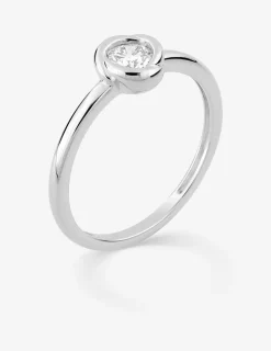 Bague solitaire or blanc 375 ‰ et diamants synthétiques 0,25 ct SO OR