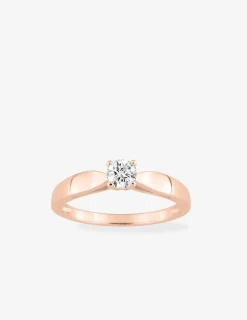 Bague solitaire plaqué or rose et oxyde de zirconium 4 mm SO OR