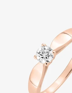 Bague solitaire plaqué or rose et oxyde de zirconium 4 mm SO OR