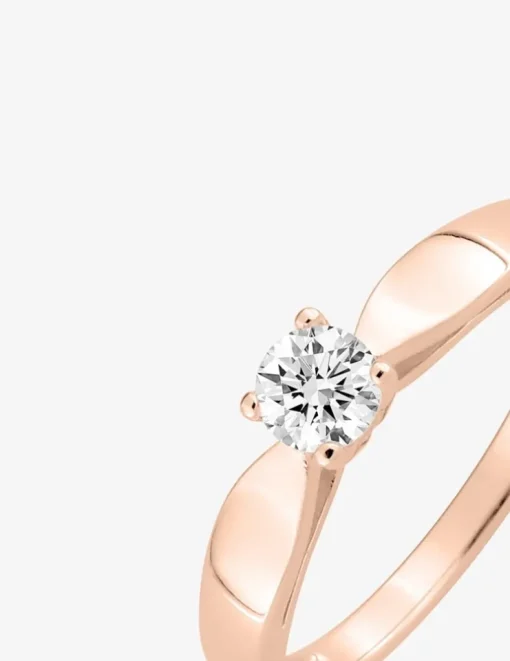 Bague solitaire plaqué or rose et oxyde de zirconium 4 mm SO OR
