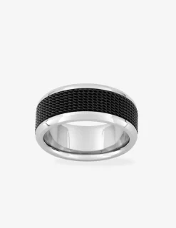 Bague texturée en acier pour homme SO OR