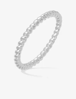 Bague torsadée argent rhodié 925 ‰ SO OR