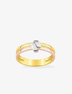Bague tricolore or 375 ‰ SO OR
