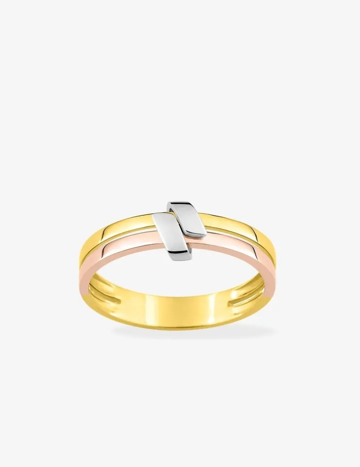 Bague tricolore or 375 ‰ SO OR