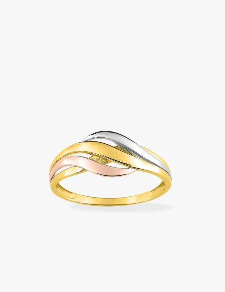 Bague tricolore or 375 ‰ SO OR