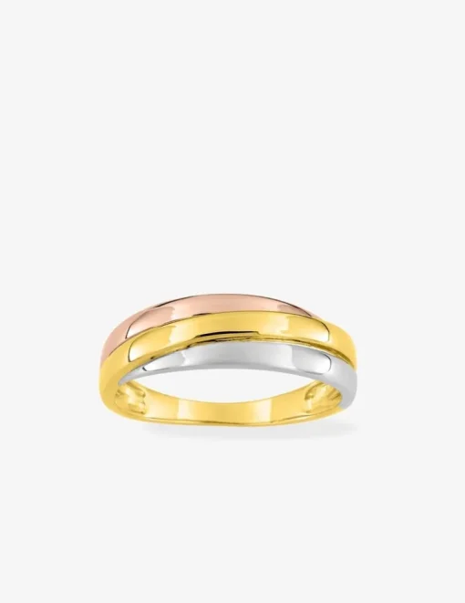 Bague tricolore or 375 ‰ SO OR