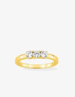 Bague trilogie en plaqué or, oxydes de zirconium SO OR