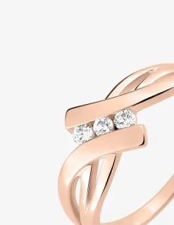Bague trilogie plaqué or rose SO OR