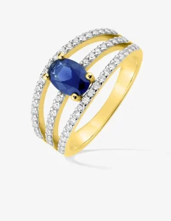 Bague triple plaqué or oxydes de zirconium sur rhodium SO OR