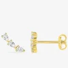 Barrettes d'oreilles clous plaqué or et oxyde de zirconium poire SO OR