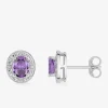Boucle d'oeilles Or 375 ‰ avec amethyste SO OR