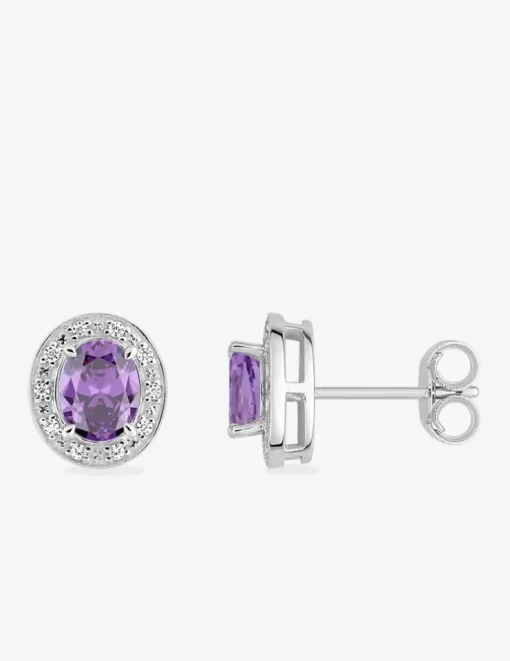 Boucle d'oeilles Or 375 ‰ avec amethyste SO OR