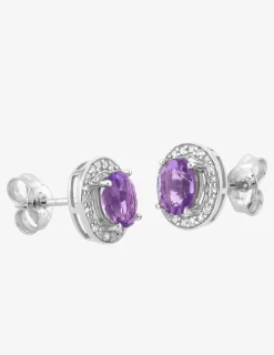 Boucle d'oeilles Or 375 ‰ avec amethyste SO OR