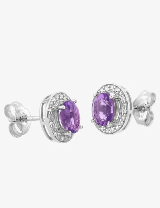 Boucle d'oeilles Or 375 ‰ avec amethyste SO OR