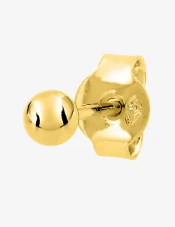 Boucle d'oreille boule à l'unité en plaqué or, diamètre 3 mm SO OR