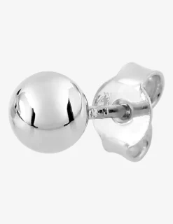 Boucle d'oreille boule unitaire en argent 925 ‰ rhodié, diamètre 5 mm SO OR