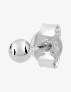 Boucle d'oreille boule unitaire en argent 925 ‰ rhodié, diamètre 3 mm SO OR