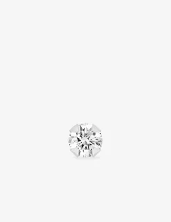 Boucle d'oreille clou unitaire en argent 925 ‰ rhodié, oxyde de zirconium SO OR