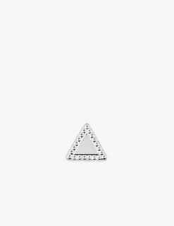 Boucle d'oreille clou unitaire en argent 925 ‰ rhodié, motif triangulaire SO OR