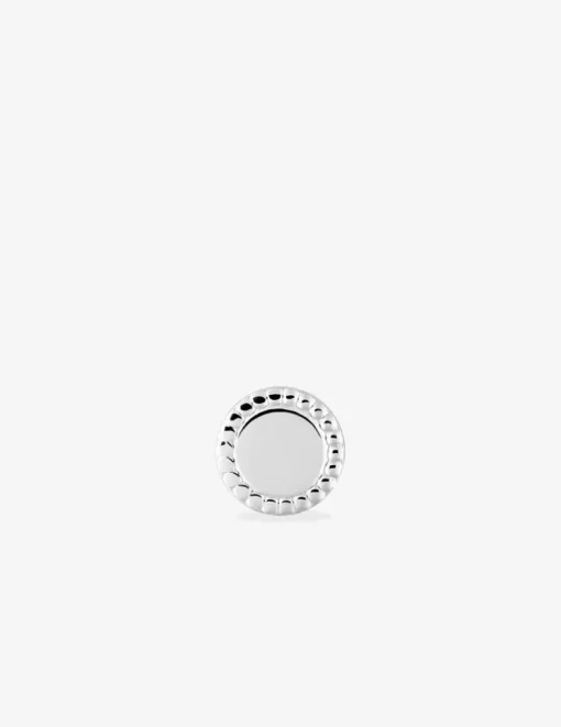 Boucle d'oreille clou unitaire en argent 925 ‰ rhodié SO OR
